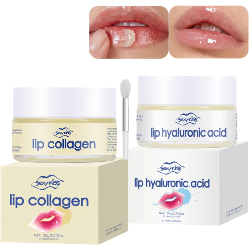 Hidratante labial com colágeno e hidrante labial com ácido hialurônico